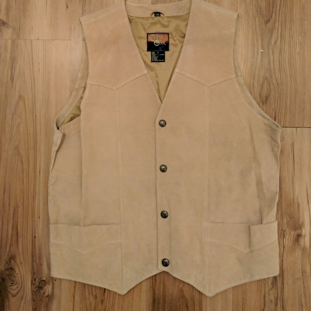 Cripple creek camel colored suede vest